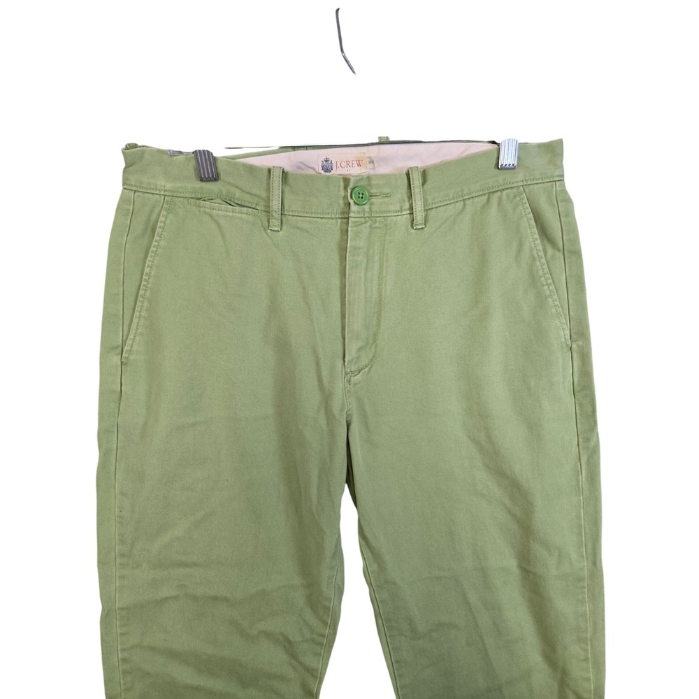J.Crew Mens 32 Sage Green Cotton Straight Leg Chino Pants Preppy Classic